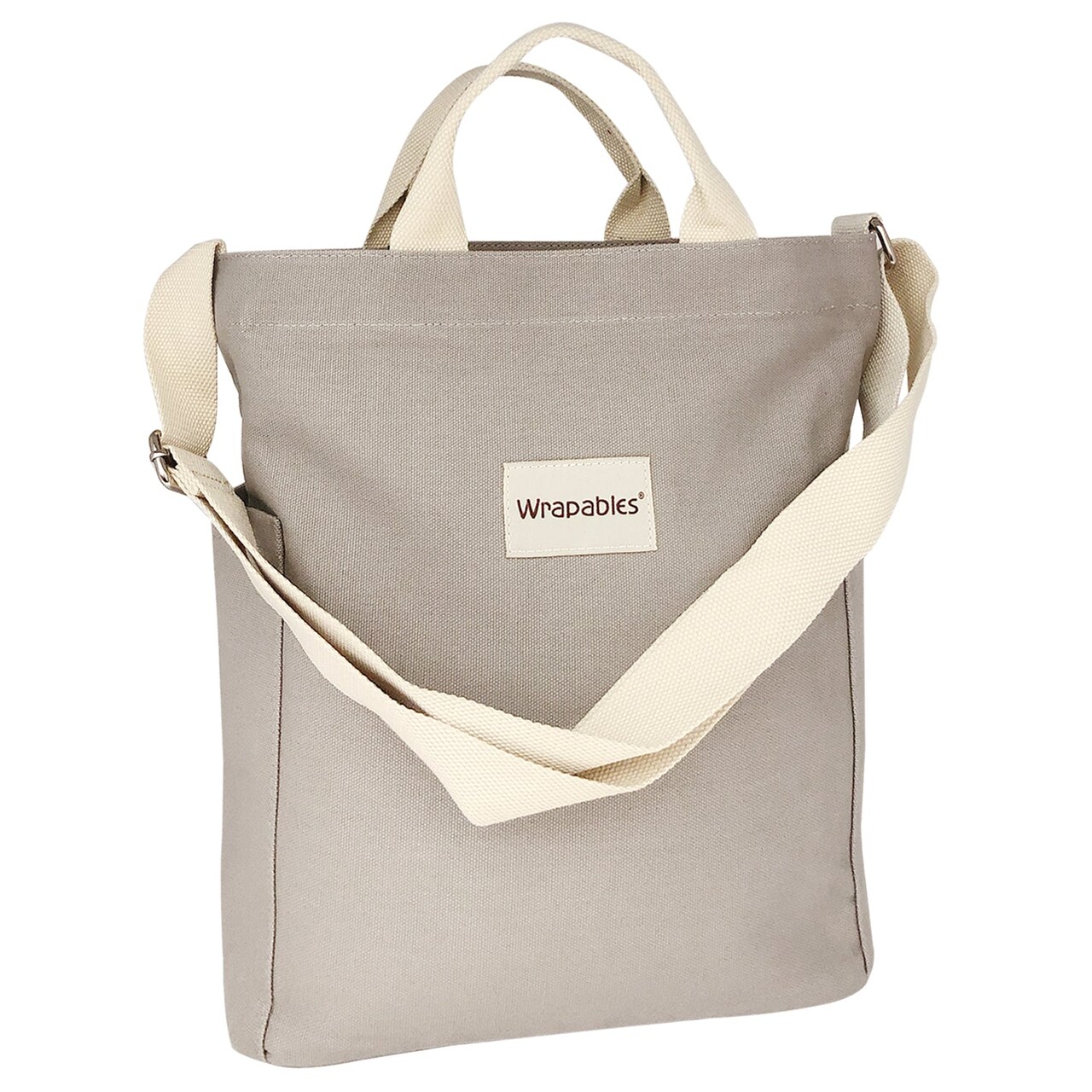 Wrapables Canvas Tote Bag for Women, Casual Cross Body Shoulder Handbag